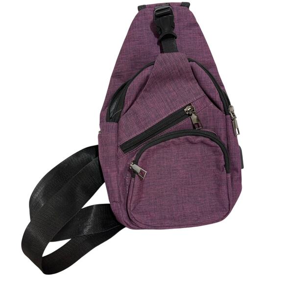 Anti-Theft Daypack Crossbody Sling Backpack USB Charging Lightweight Travel Hike - Picture 2 of 5